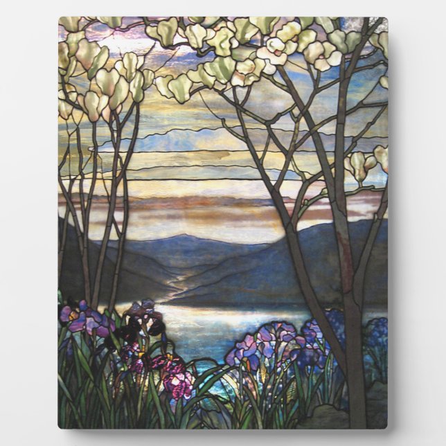Louis Comfort Tiffany - Stained Glass 4 Magnolias Plaque (Front)