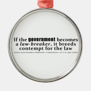 Louis D. Brandeis Olmstead v United States (1928) Metal Tree Decoration