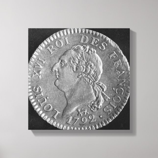 Louis d'or depicting Louis XVI, 1792 Canvas Print (Front)