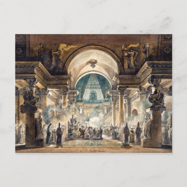 Louis-Jean Desprez The Funeral Procession Postcard (Front)