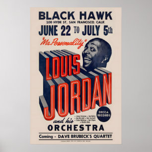 Louis Jordan jazz poster - Black Hawk - San
