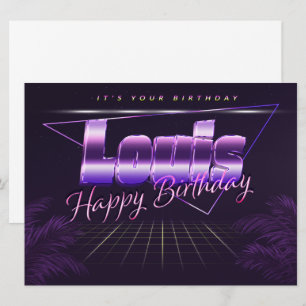 Louis Name First name lila retro card Birthday