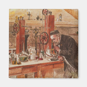 Louis Pasteur experimenting Magnet