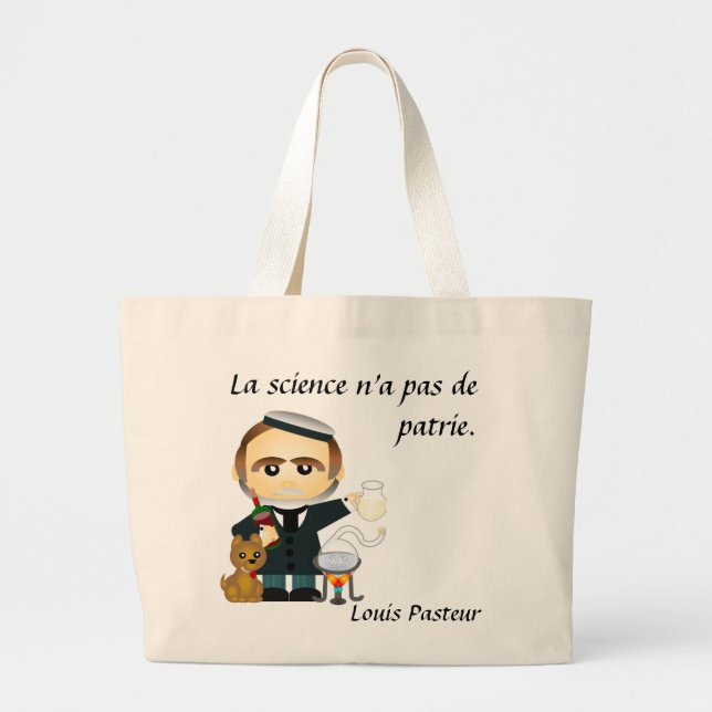 Louis Pasteur . fr Large Tote Bag (Front)