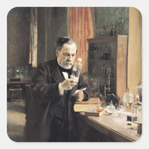 Louis Pasteur  in his Laboratory, 1885 Square Sticker