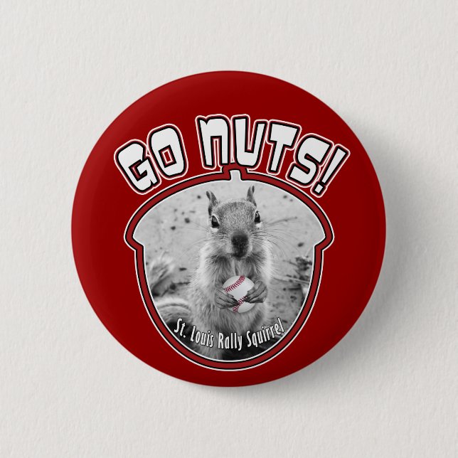 Louis Rally Squirrel - baseball 6 Cm Round Badge (Front)