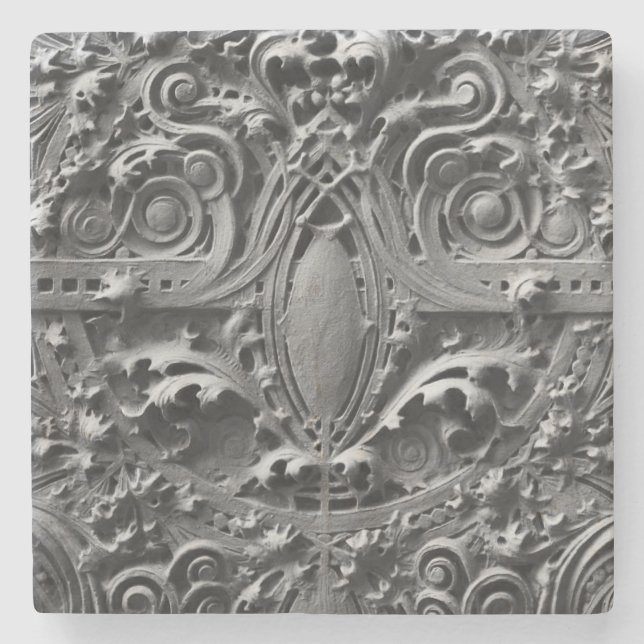 Louis Sullivan Spandrel Panel Detail Stone Coaster (Front)