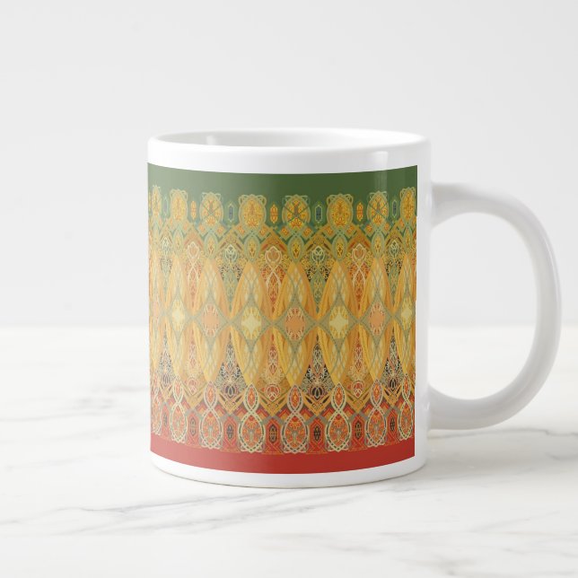 Louis Sullivan Truss Frieze Stencil Pattern Large Coffee Mug (Right)
