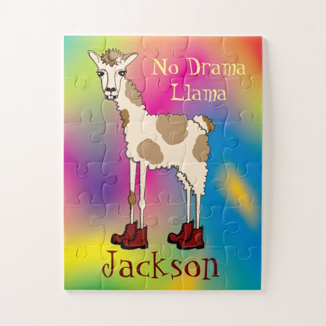 Louis the Llama Kids Personalized Jigsaw Puzzle (Vertical)
