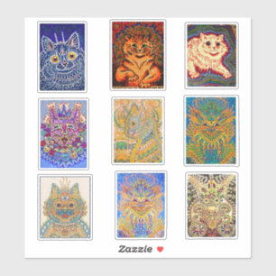 Louis Wain, 9 Psychedelic Cat Paintings,