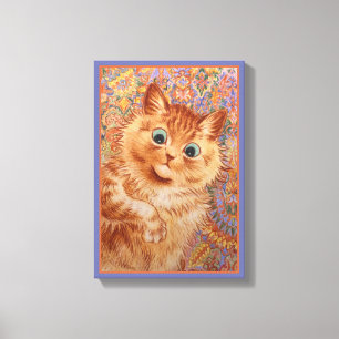 Louis Wain Astonished ginger cat Children's room Canvas Print