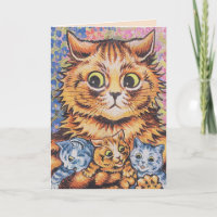 LOUIS WAIN BIRTHDAY CAT CATS GREETING CARD