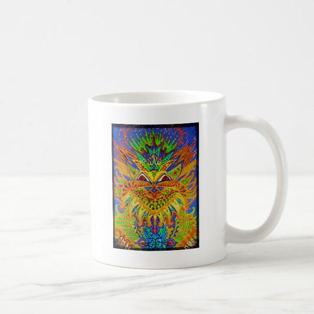 Louis Wain - Blue Paisley Cat Coffee Mug (Right)