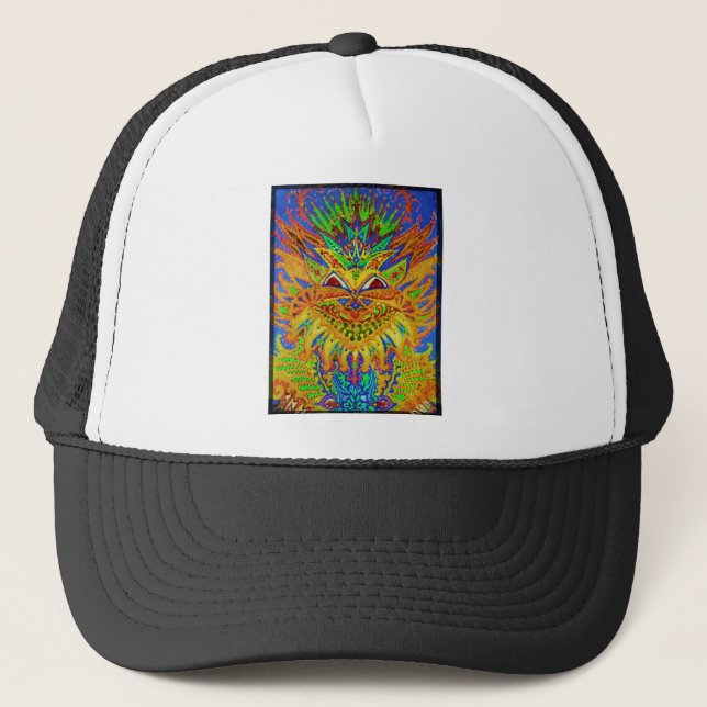 Louis Wain - Blue Paisley Cat Trucker Hat (Front)