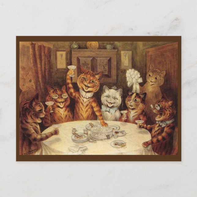 LOUIS WAIN CAT CATS POSTCARD, 'CELEBRATION' POSTCARD (Front)