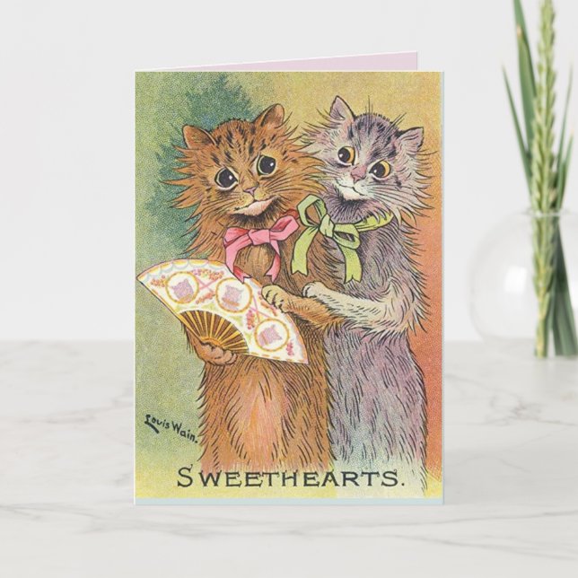 LOUIS WAIN CAT CATS VALENTINE'S DAY CARDS (Front)
