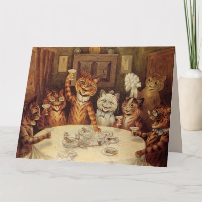 LOUIS WAIN CAT CATS WEDDING CONGRATULATIONS CARDS (Front)