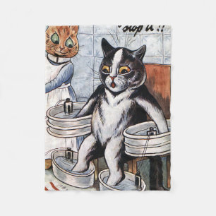 Louis Wain - Cat Dressed As A Nurse Fleece Blanket