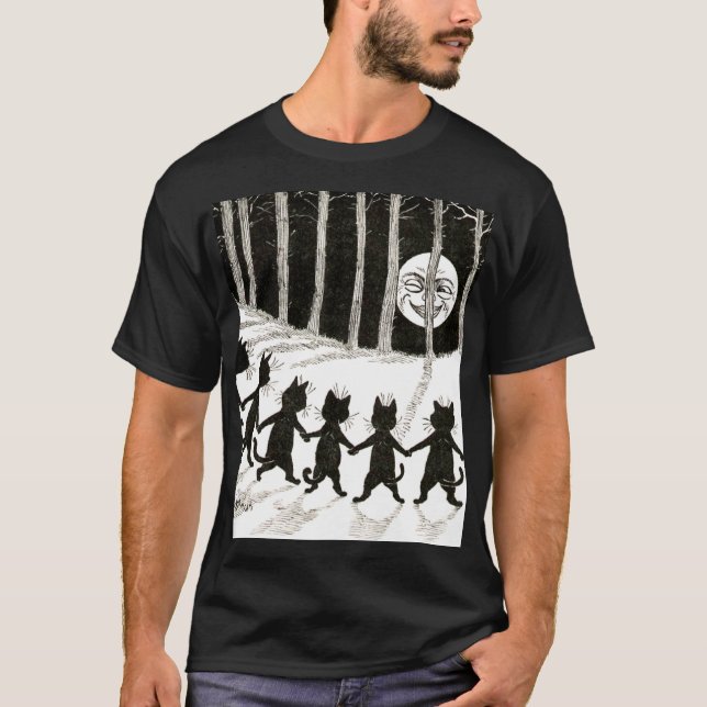 Louis Wain Cat Full Moon T-Shirt (Front)