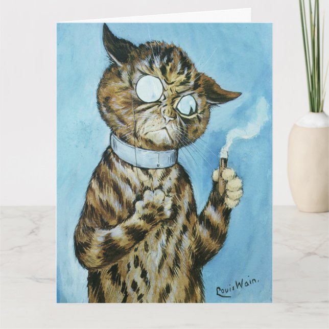 LOUIS WAIN CAT 'GOOD SIR' BIRTHDAY CARD (Front)