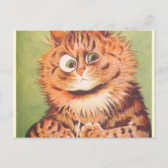Louis Wain Cat Librarian Postcard (Front)