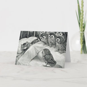 Louis Wain Cat Nightmare Owl Bird Card