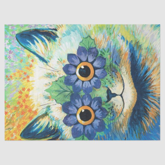 Louis Wain Cat Psychedelic  Tissue Paper (Front)