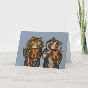 Louis Wain - Cat Violinists - Anthropomorphic Art Card