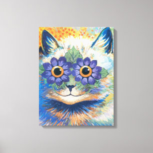 Louis Wain, Cat with Flower-Decorated Eyes, Canvas Print