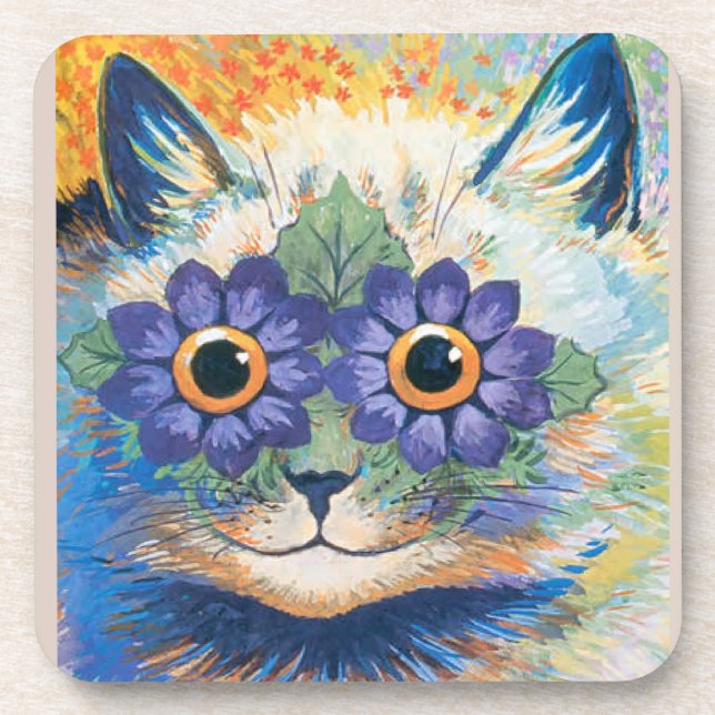 Louis Wain, Cat with Flower-Decorated Eyes, Coaster (Front)