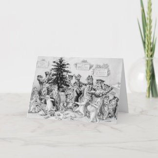 Louis Wain - Cats Celebrating Christmas Holiday Card