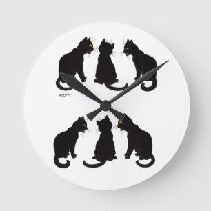 Louis Wain Cats  Round Clock