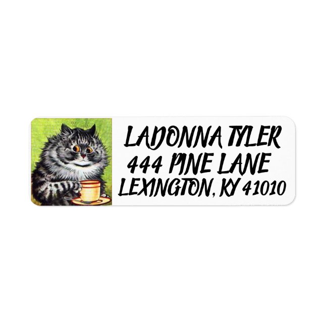 LOUIS WAIN CCFFEE CAT RETURN ADDRESS LABELS (Front)