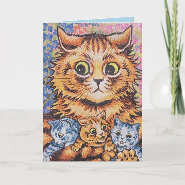 LOUIS WAIN CHRISTMAS CAT CATS GREETING CARD (Front)