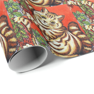 Louis Wain Christmas Cat Decorating Tree Wrapping Paper
