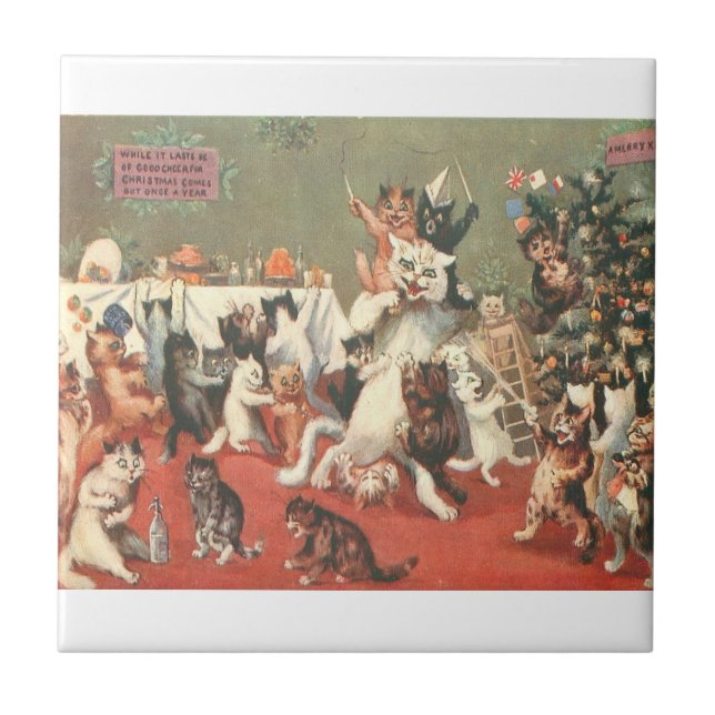 Louis Wain Christmas Party Tile (Front)