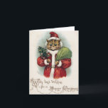 Louis Wain Christmas Santa Cat Holiday Card<br><div class="desc">Louis Wain's Christmas Santa Claus Cat with a sack full of toys</div>