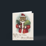 Louis Wain Christmas Santa Cat Holiday Card<br><div class="desc">Louis Wain's Christmas Santa Claus Cat with a sack full of toys</div>