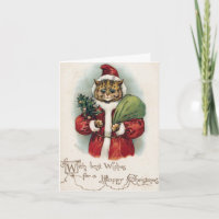 Louis Wain Christmas Santa Cat