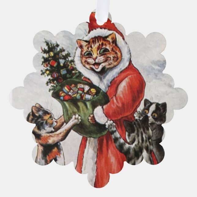 Louis Wain Christmas Time Cats Tree Decoration Card (Front)