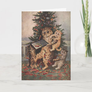 Louis Wain Christmas Time in Catland Card