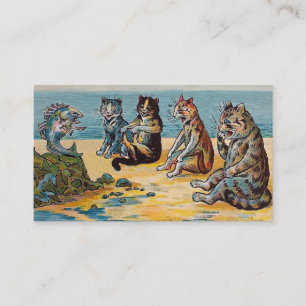 Louis Wain Fish Stories - Funny Cat Business Card