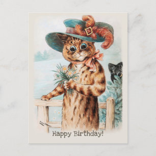 Louis Wain Flowers for the duchess Birthday CC1009 Postcard