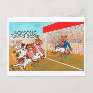 Louis Wain Football Postcard
