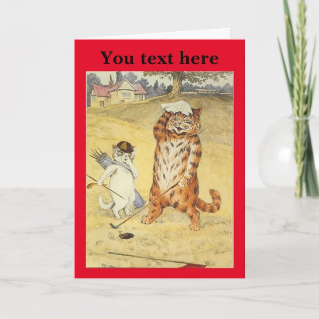 Louis Wain Golfing Cats Card (Front)