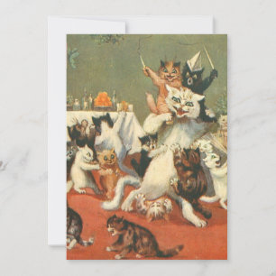 Louis Wain Merry Christmas Invitation