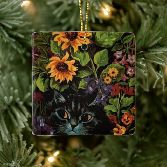 Louis Wain Ornament of Cats Surrounded by Flowers (Tree)