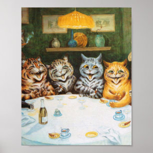 Louis Wain Party Cats Poster
