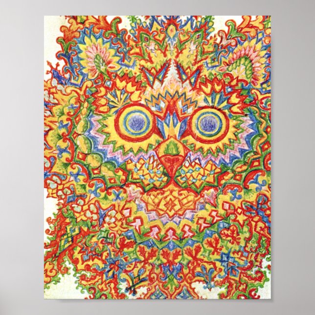 Louis Wain Psychedelic Cat Colourful Poster (Front)