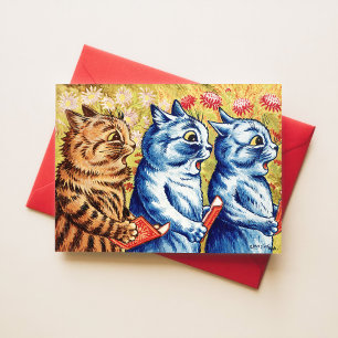 Louis Wain Singing Cats Vintage Poster Whimsical Postcard